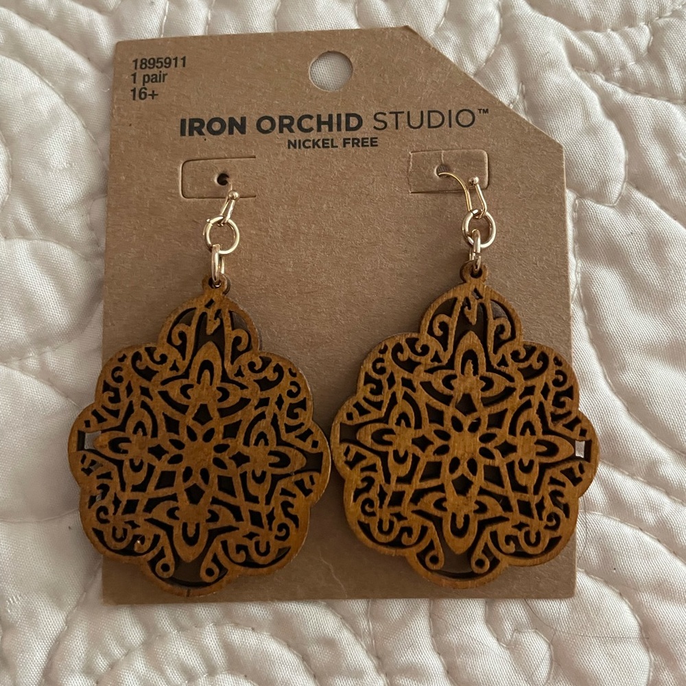 Iron Orchard Studio wooden earrings